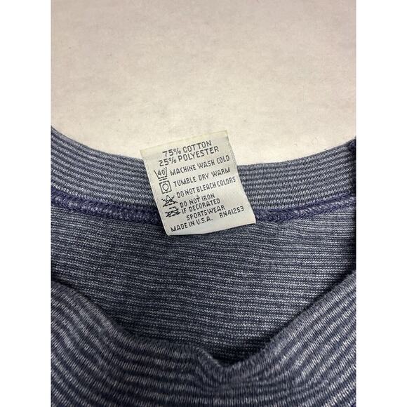 Vintage Galveston Island Size‎ Large Tshirt Cal Cru Navy Stripe Destination - Picture 8 of 10